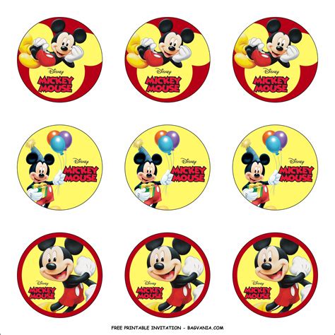 Free Printable Mickey Mouse Cupcake Toppers